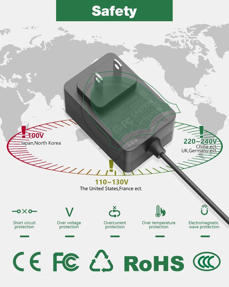 JOVNO Charger for Spectra Breast Pump 12V Power Supply Cord for Spectra S1 S2 SPS100 SPS200 S3 Pro 9 Plus Baby Breast Pump Suction Device