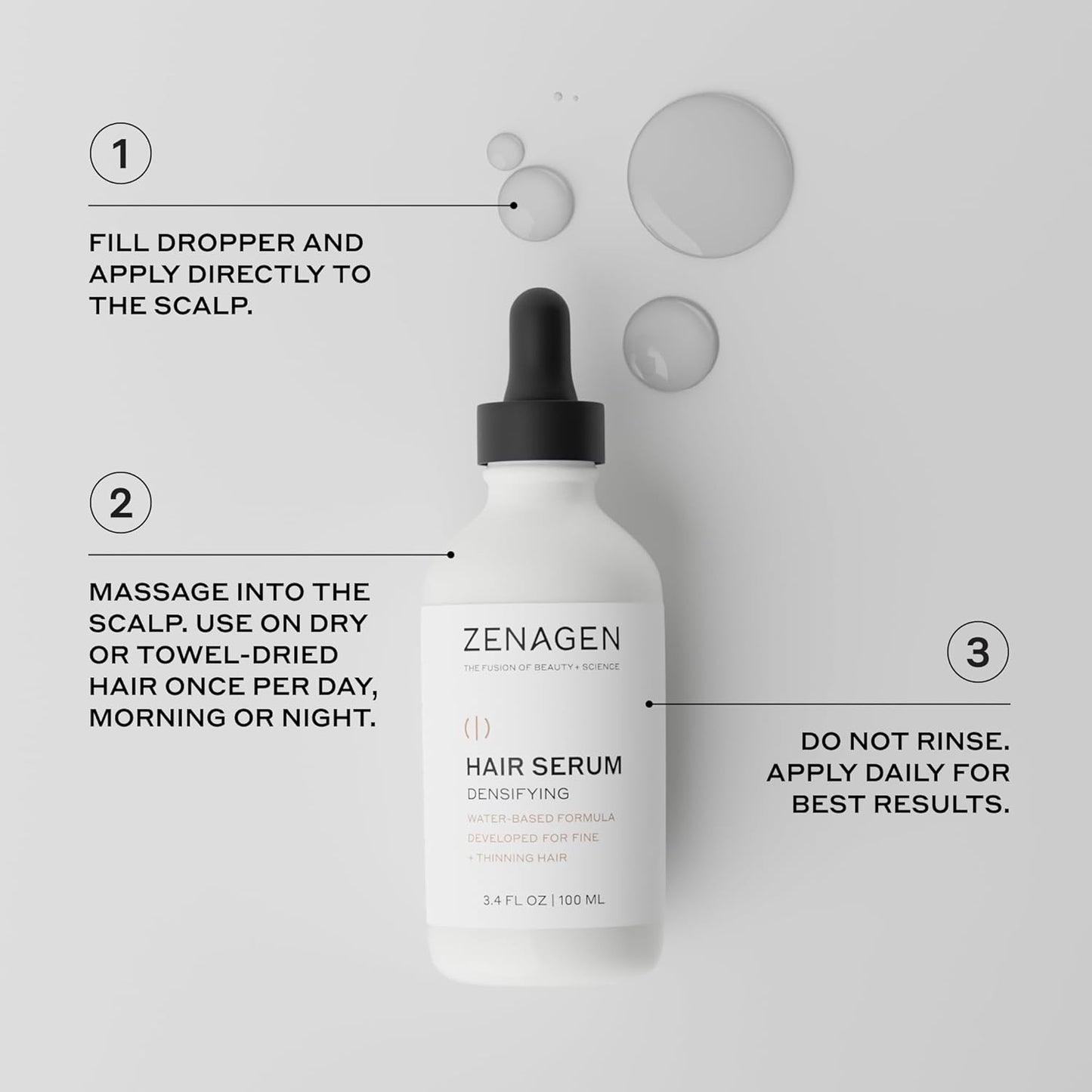ZENAGEN Men's Trio Kit for Fine & Thinning Hair - Plant-Based Shampoo, Densifying Serum & Flexture Paste, 1 Set