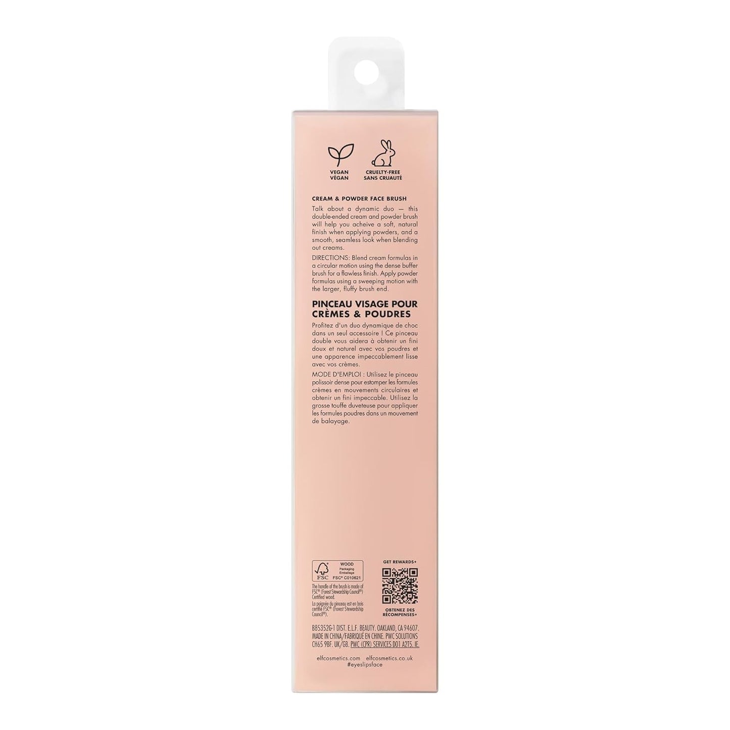 e.l.f. Dual-Ended Makeup Brush | Cream & Powder Brush for Airbrushed Complexion, Vegan & Cruelty-Free