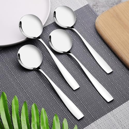 Kekow 12-Piece Stainless Steel Soup Spoons Set - Durable & Mirror Polished