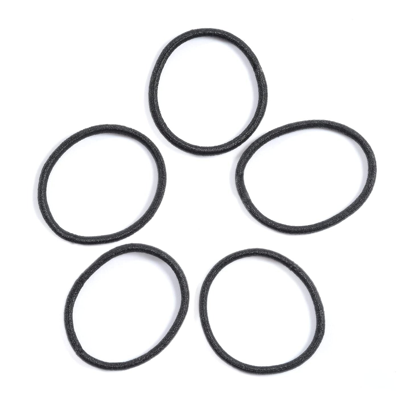 Small Hair Elastics for Girls - Soft Rubber Bands, 100 PCS | Comfy Black Hair Ties