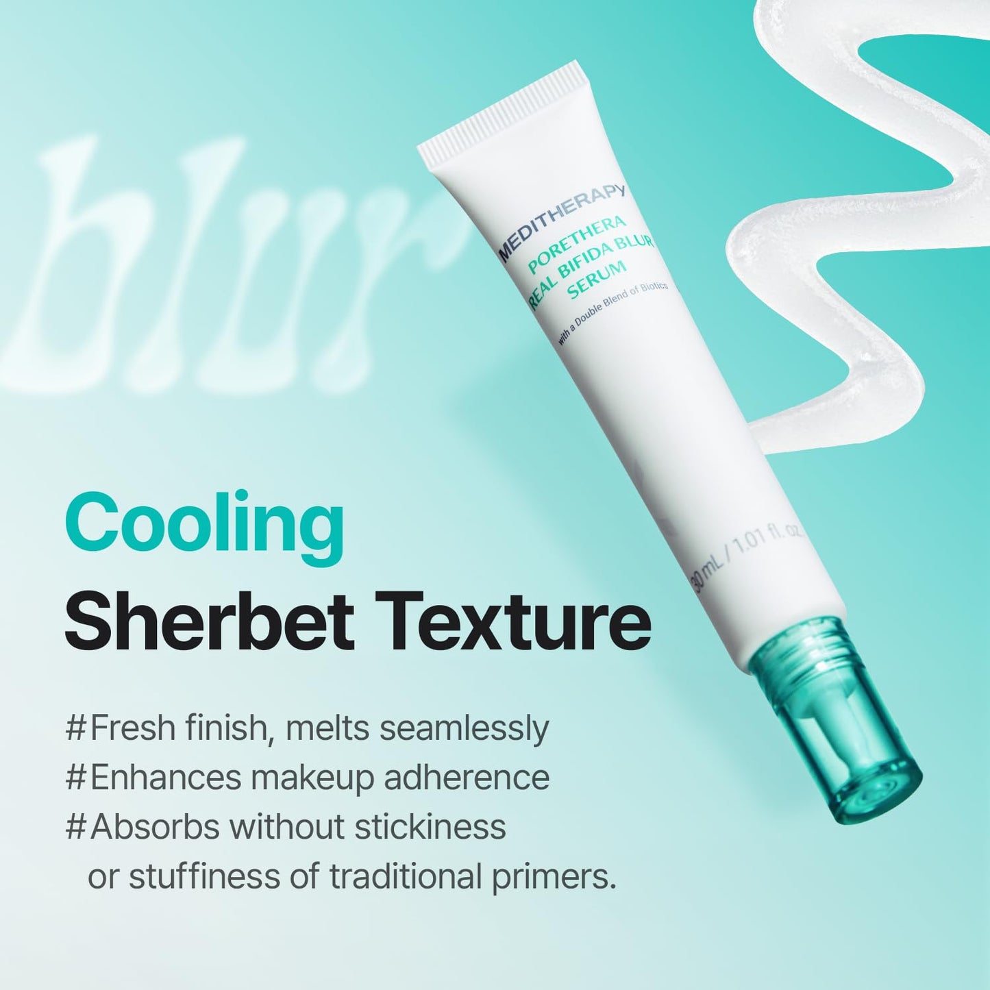 MEDITHERAPY Porethera Real Bifida Blur Serum 1.01 fl oz - No-Wash Primer Serum with Tannin Complex & Niacinamide - Visual Pore Coverage, Sebum Control & Barrier Support for Oily, Uneven Skin