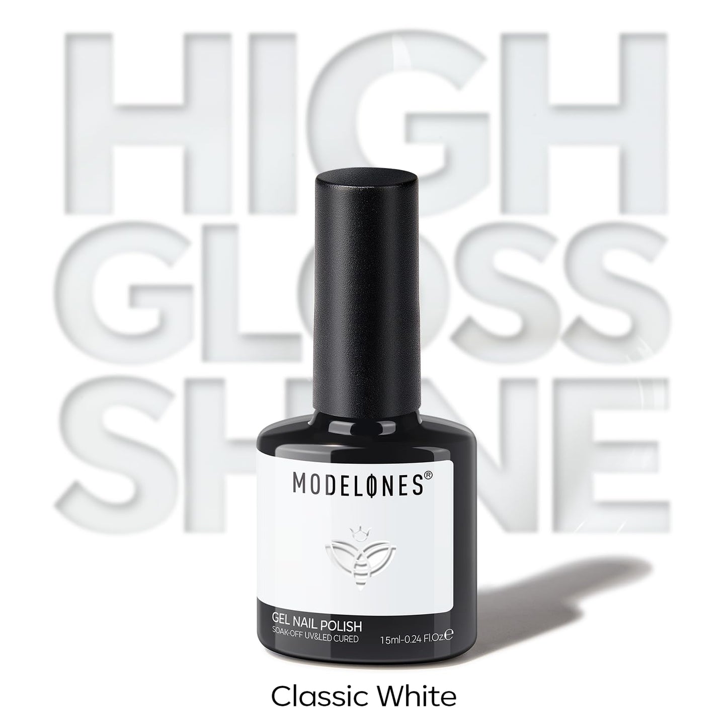 modelones White Gel Nail Polish Gel Polish Solid White Nail Poish Soak Off Pastel U V Nail Design Salon DIY Manicure 15 ML