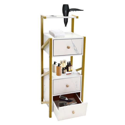 Beauty Salon Station Barber Stations w/Drawer, Makeup Storage w/Hair Dryer Holder Organizer Equipment for Barber-Stores