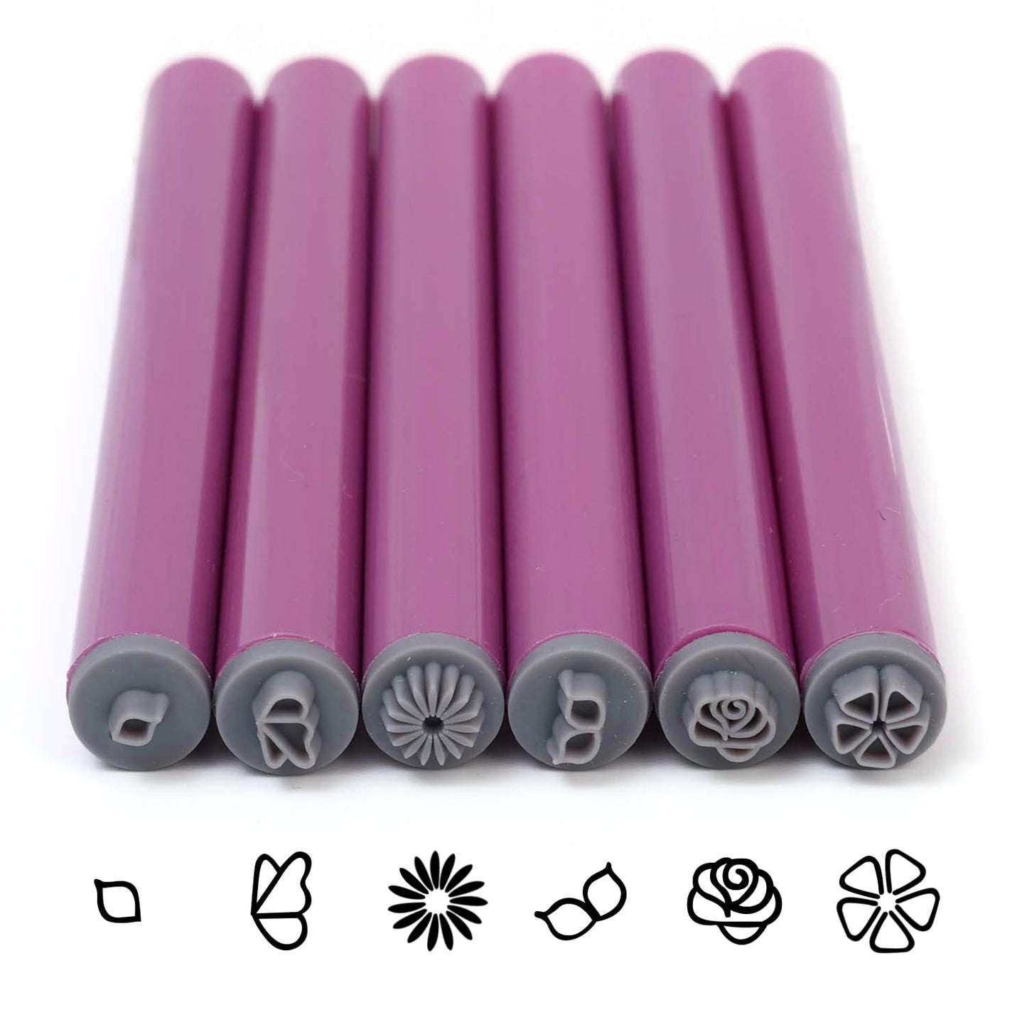 6pcs Silicone Nail Seal Pen Set Creative Butterfly Flower Pattern Nail Seal Pen for Women DIY Nail Tool