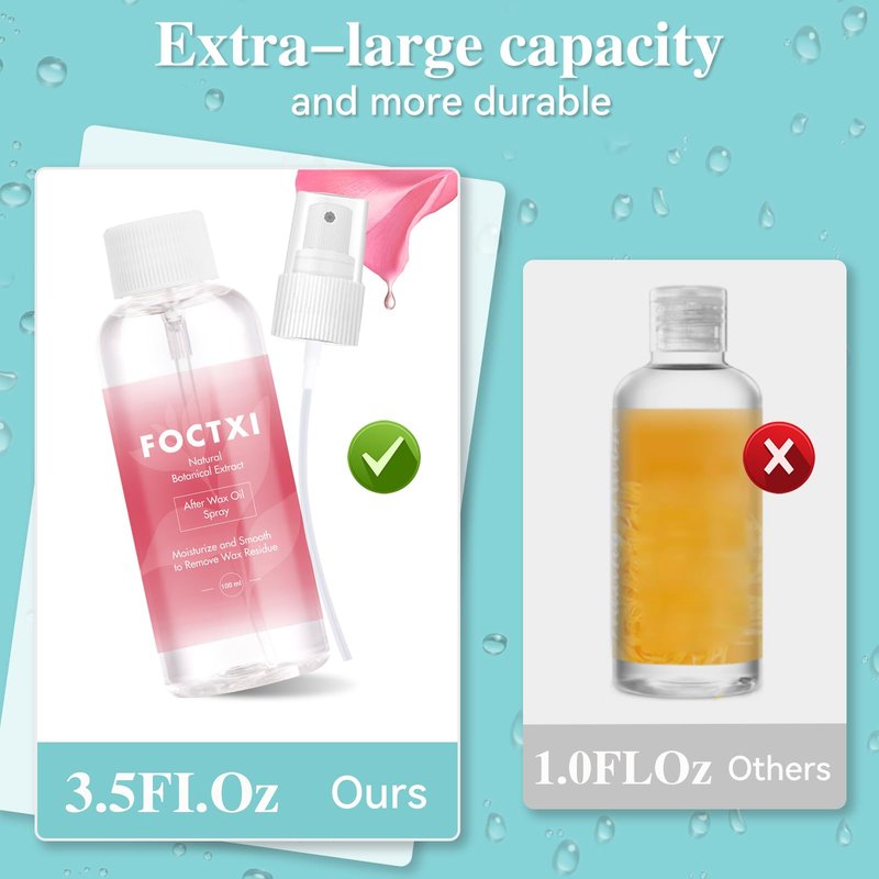 FOCTXI Pre Wax Cleanser and After Wax Care, Pre Cleanser-Spray and Treatment, After Oil-Reduces Redness, Removes Residue, Before And After Waxing Skin Care Kit, 3.5oz