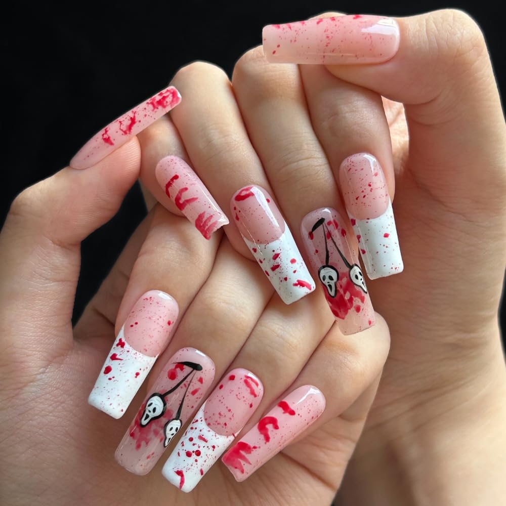 Press On Almond Nails - Handmade 3D Design, Thick Acrylic Gel | Reusable DIY Artificial Nails for Women (10 Pieces)