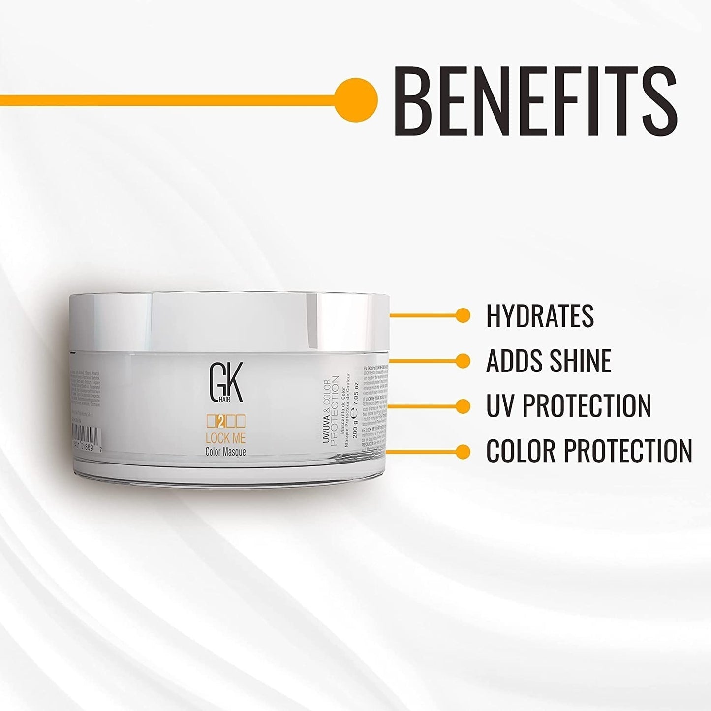 GK HAIR Lock Me color Masque 200g– Deep Conditioning Hair Mask for Color-Treated Hair, UV/UVA Color Protection, Smoothing & Strengthening Treatment Sulfate Free & Vegan, 5–20 Min Repair