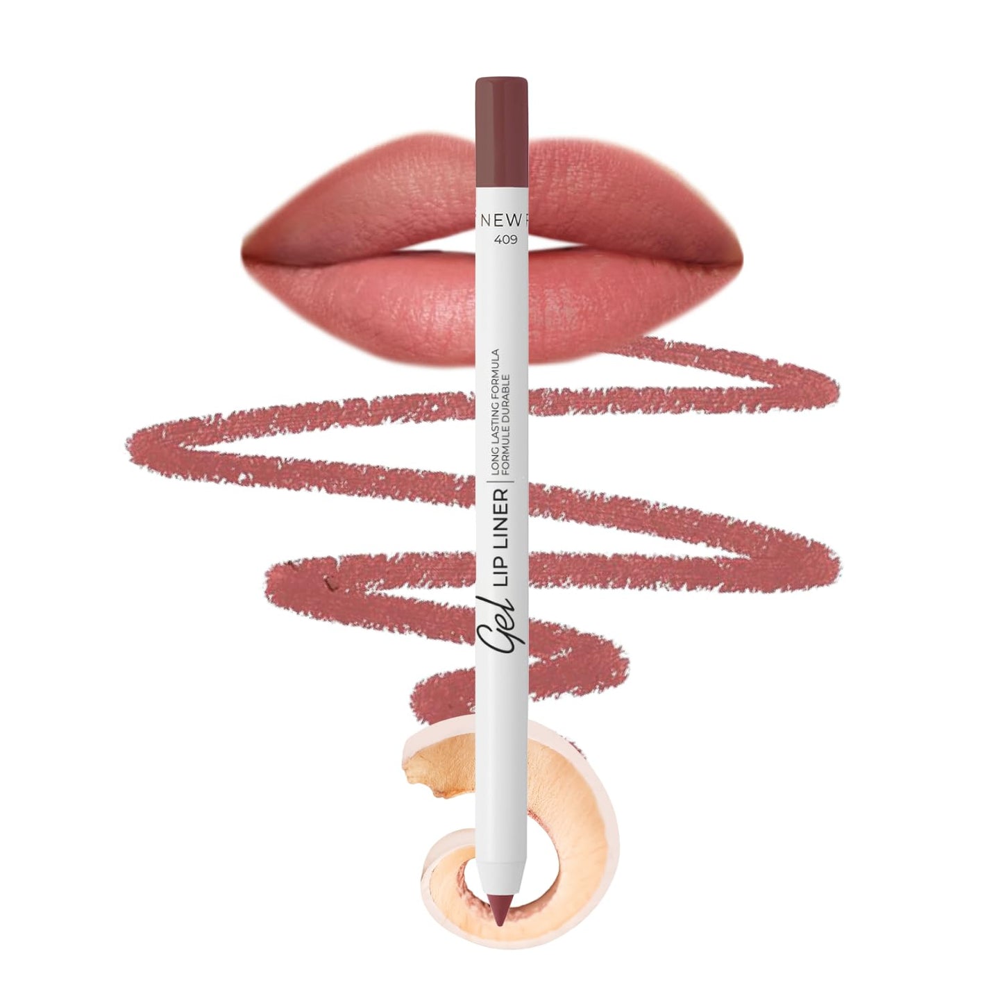 Lamel Gel Lip Liner Pencil - Waterproof 2-in-1 Lip Liner | Nude, 8-Hour Wear, High Pigment, Creamy Texture