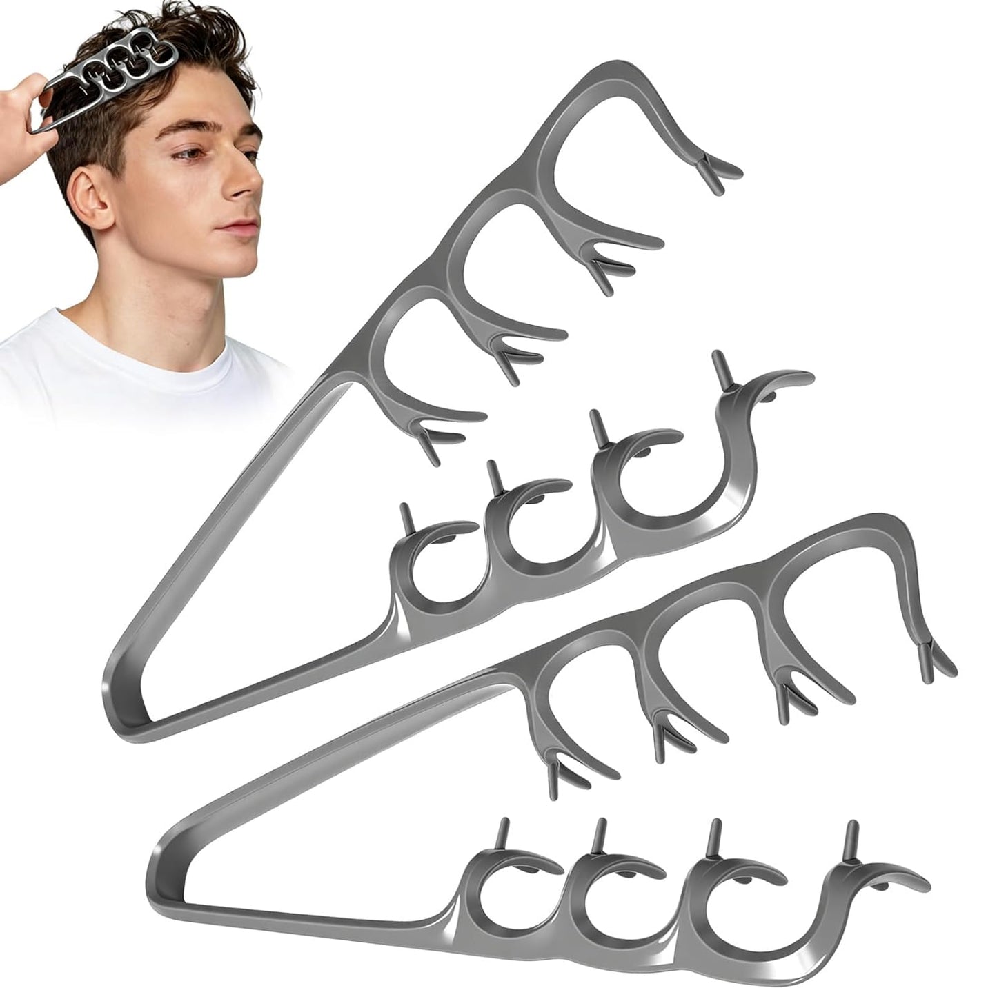 Texture Comb Set for Men & Women - Professional Volumizing Tool for Thick, Curly, or Fine Hair | Durable Wide Tooth Design in Gray & Pink