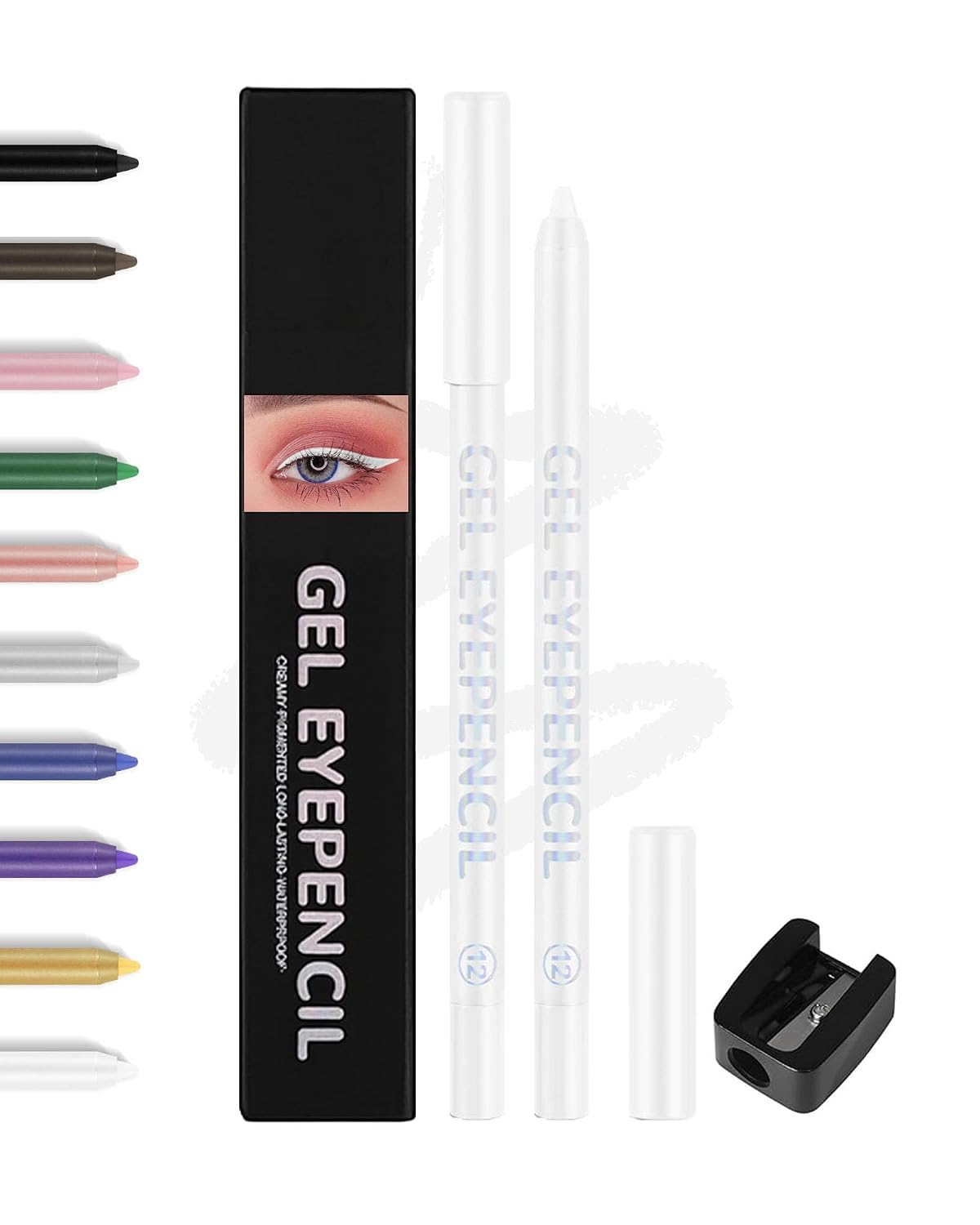Brown Gel Eyeliner Pencil - Waterproof High-Pigment Matte Eye Liner | Long-Lasting & Hypoallergenic, Smooth Application