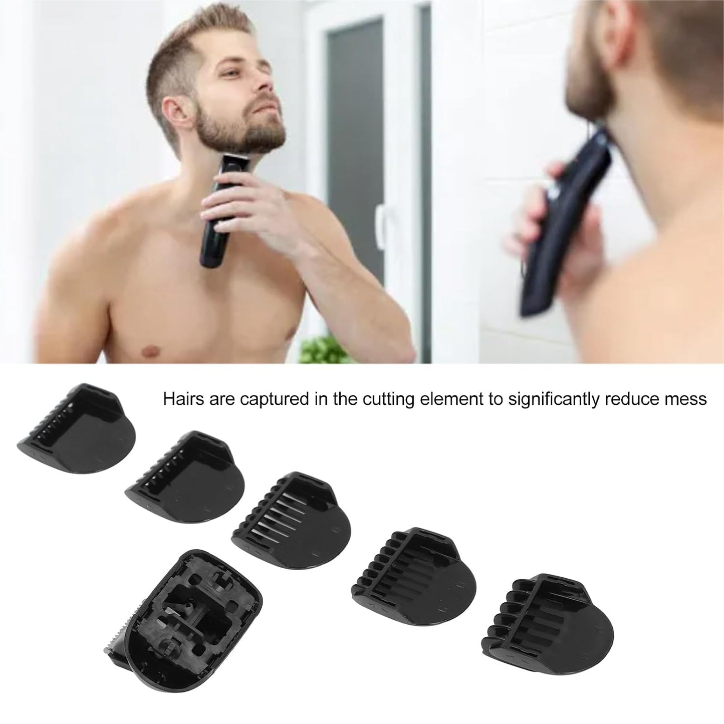 Beard Trimmer Head Replacement - Compatible Guards for Series 5/6/7 | 5 Combs Included