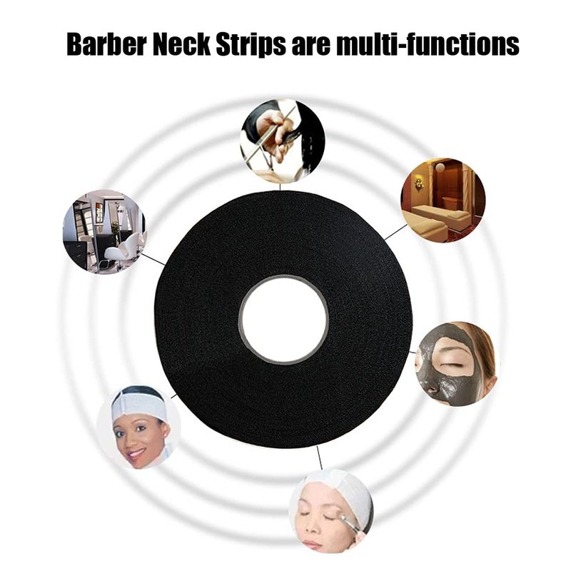 2 Rolls Barber Neck Strips Disposable Strentchy Paper Neck Bands Hairdressing Stretchy Wrap Barber Accessories for Salon Haircutting Styling (Black)