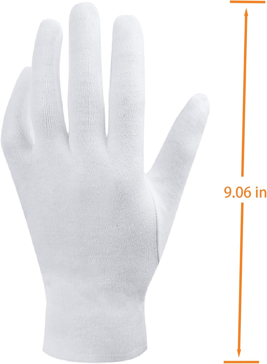 White Cotton Gloves for Dry Hands - Moisturizing Eczema Treatment | Medium, 3 Pairs