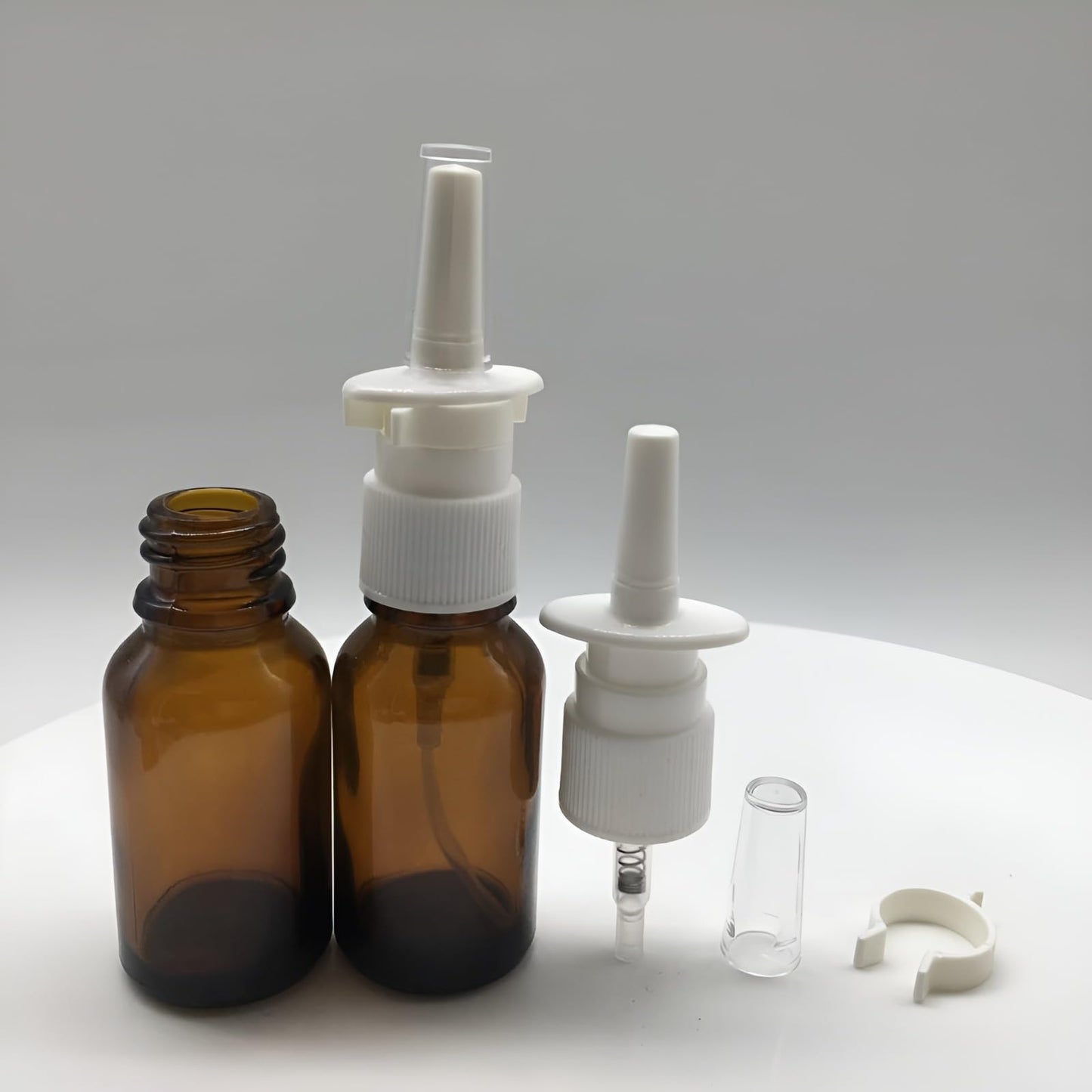 Nasal Spray Bottle Empty Amber Glass 1 oz Nasal Sprayer! EMPTY, Refillable, Travel Sized, Quality Glass for Saline Applications! (2 amber glass bottles)