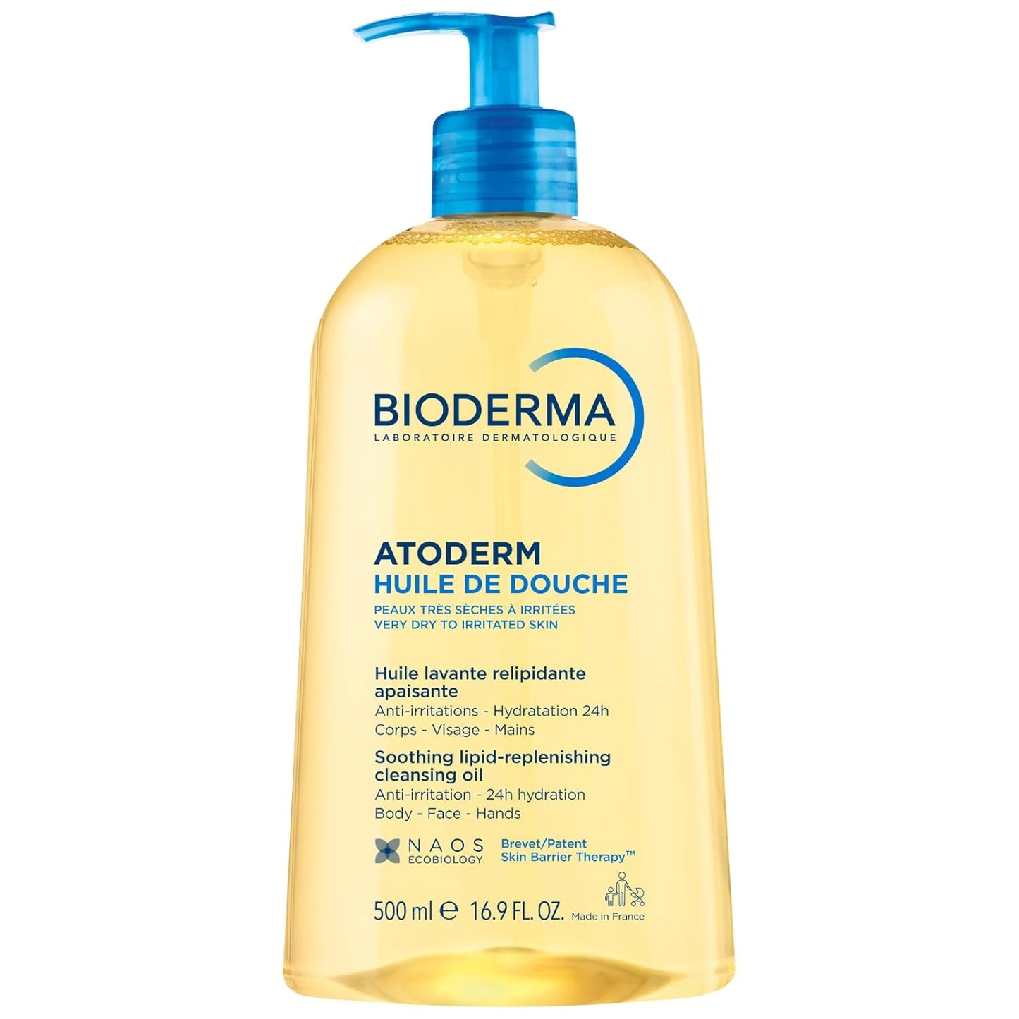 Bioderma Atoderm Shower Oil - Nourishing Cleansing Oil for Dry & Sensitive Skin | Family Size 16.7 oz