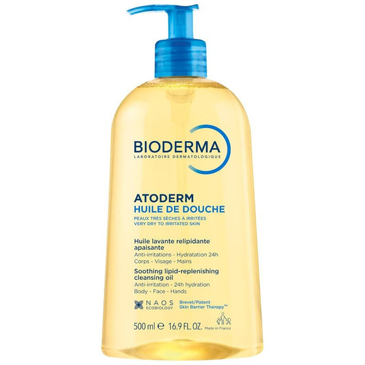 Bioderma Atoderm Shower Oil - Nourishing Cleansing Oil for Dry & Sensitive Skin | Family Size 16.7 oz