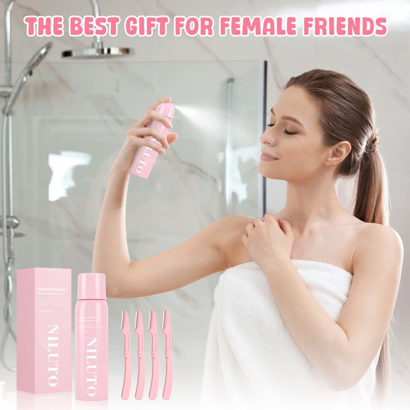 Hair Identifier Spray for Face Shaving, Moisturizing and Skin Care Dermaplaner Spray,Skin Body Hair Identifier Comfortable Face Shaving Powder (Pink 1pack 01)