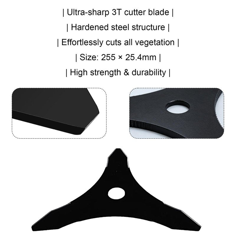 GOROBU Steel Trimmer Head with 6 Blade Razors and 3 Teeth Brush Cutter Blade, Universal Weed Eater Metal Blades with Adapter Kit, Compatible with Stihl Husqvarna Sears Echo Poluan Redmax Shindaiwa
