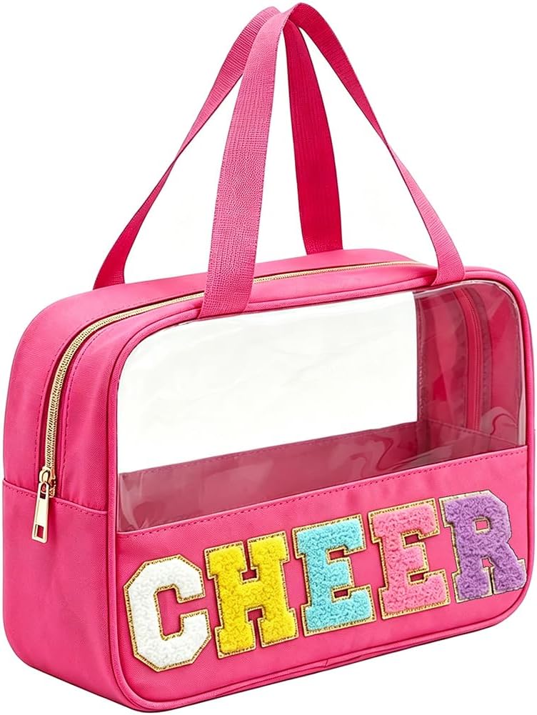 Cheer Makeup Bag - Waterproof Nylon Cosmetic Organizer with Handle | Perfect Cheerleader Gift for Team