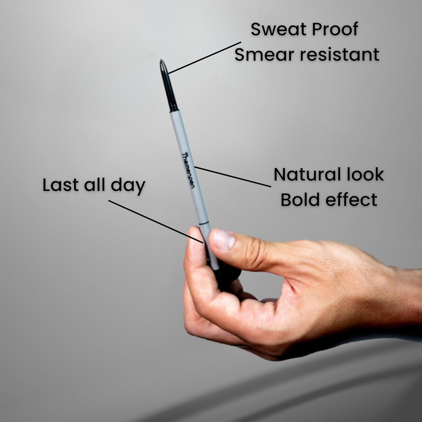 The Men Pen - Waterproof Eyebrow Pen | Beard Filler for Men | Microblading Eyebrow Pen | Hair Filler | Anti-Smudge | Mustache, Beard & Eyebrow Filler | Brown (Pack of 2)