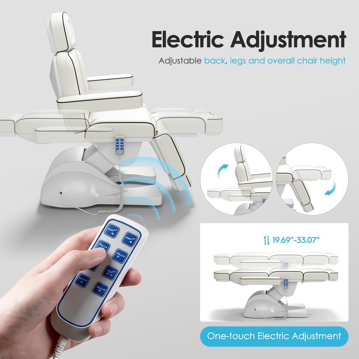 Electric Facial Massage Bed - 3 Motors for Estheticians | Adjustable Tattoo Chair for Ultimate Comfort