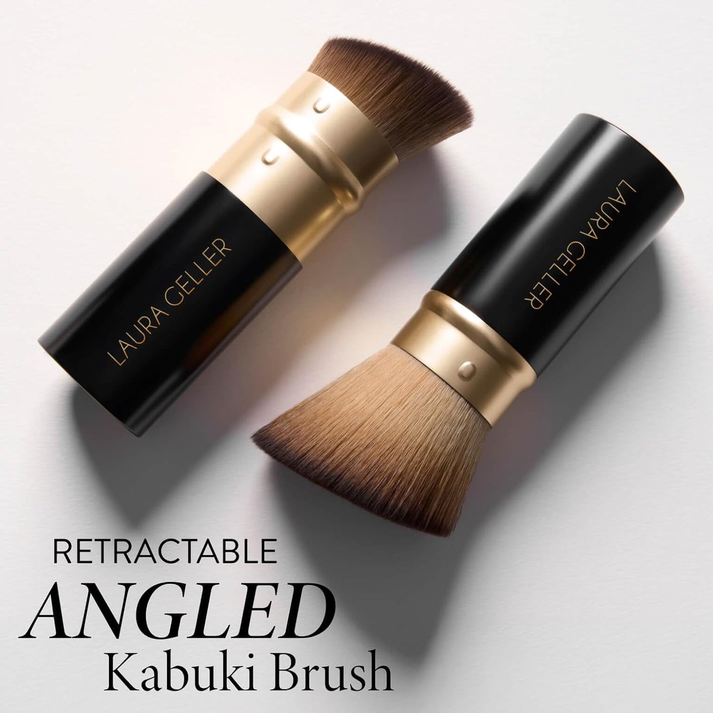 Laura Geller Professional Makeup Brushes - Cruelty-Free Retractable Angled Kabuki Brush for Flawless Application