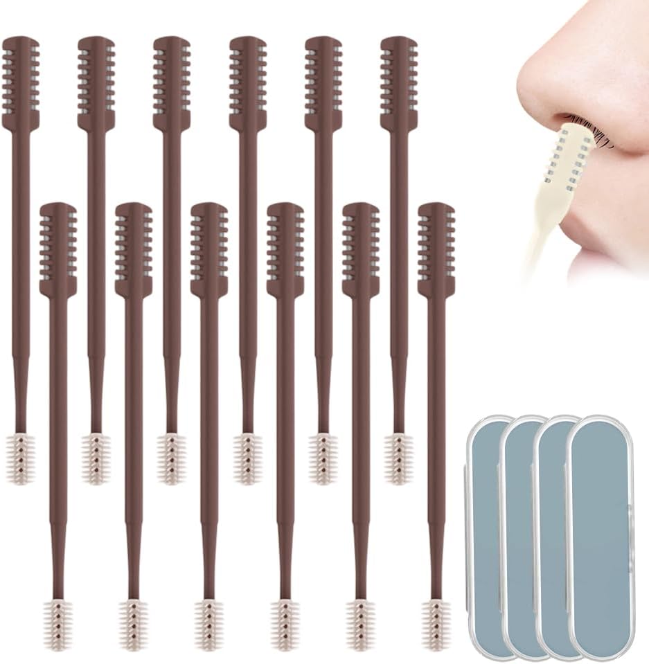 Nasal Hair Remover Tool - 360° Rotating Portable Manual Cutter | Travel Essentials, 3 PCS, Beige