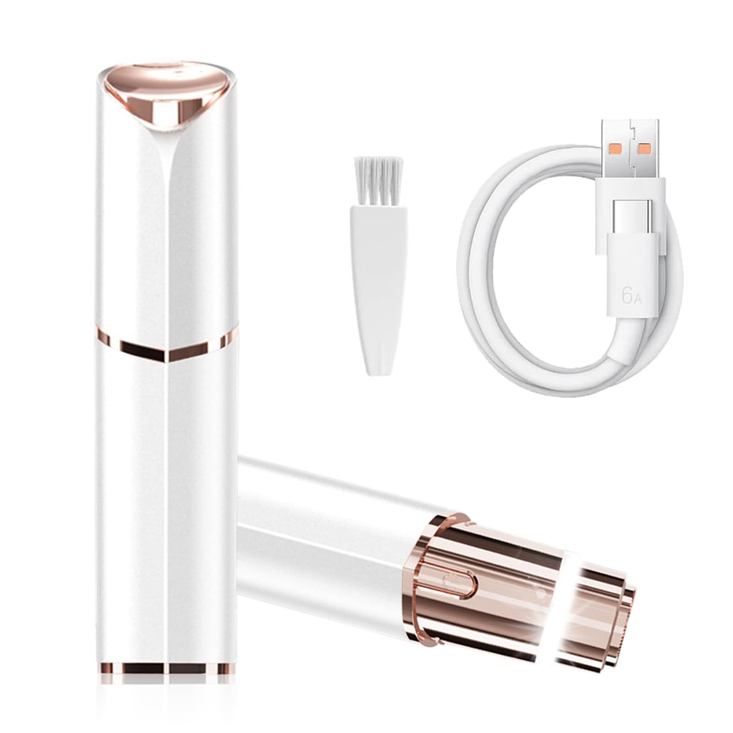 Face Shaver for Women - Electric Chin Hair Removal - Women’s Portable Razors for Upper Lip Mustache Chin Peach Fuzz for Girls - Rechargeable Facial Trimmer with LED Light