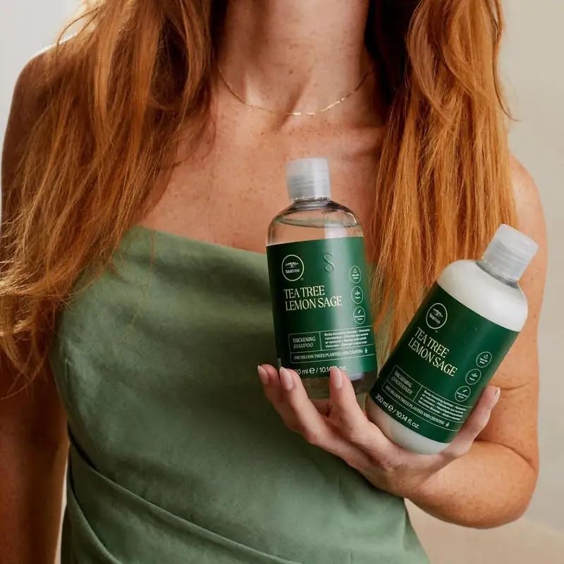 Tea Tree Lemon Sage Thickening Shampoo for Fine Hair – Volumizing Formula
