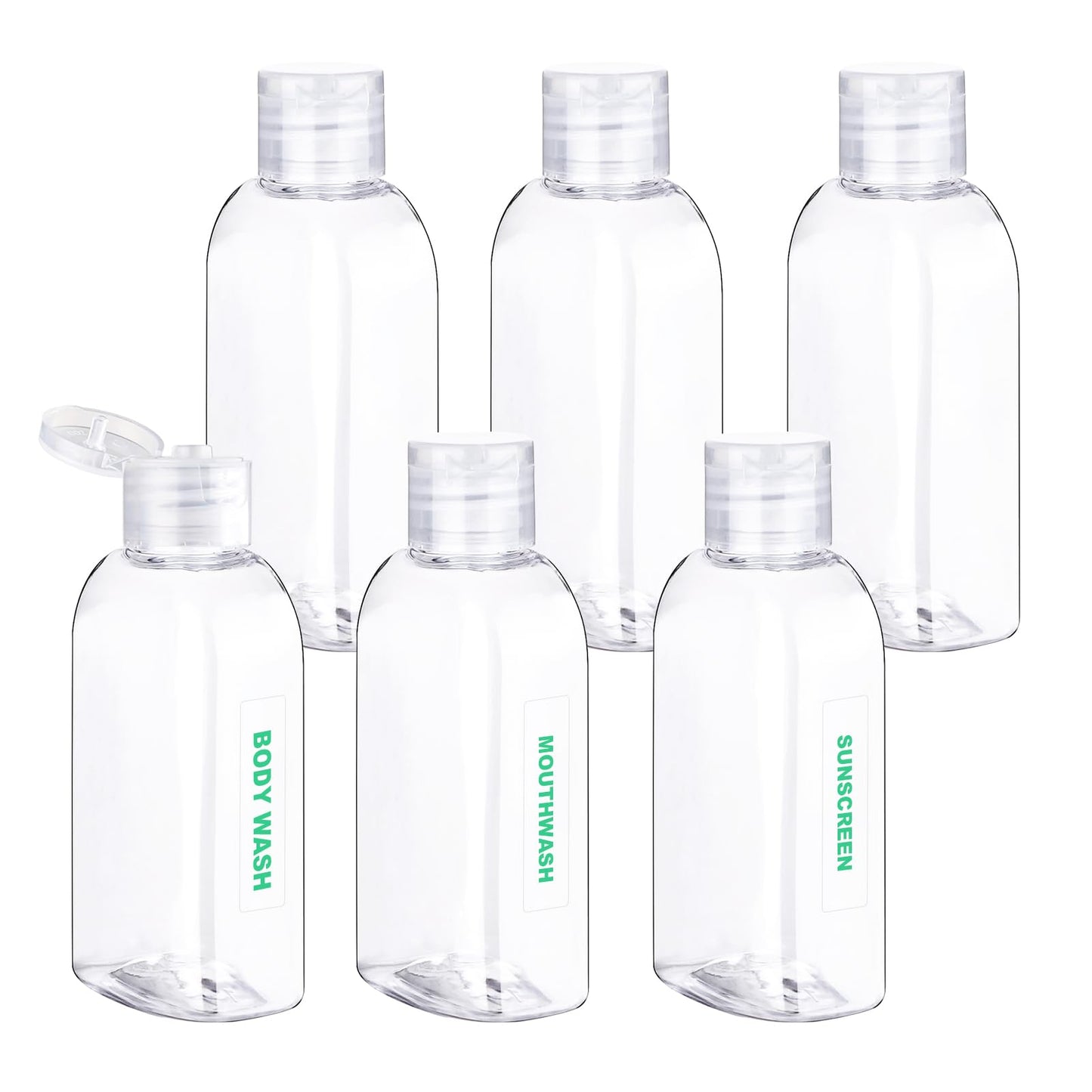 Cosywell 6pcs 3.4oz TSA Approved Clear Travel Shampoo Bottles