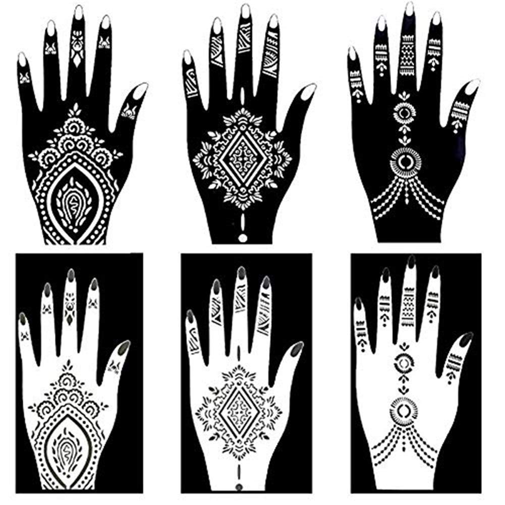 Henna Tattoo Stencil Kit - 20 Sheets of Indian Arabian Temporary Tattoo Templates | Mehndi Body Art