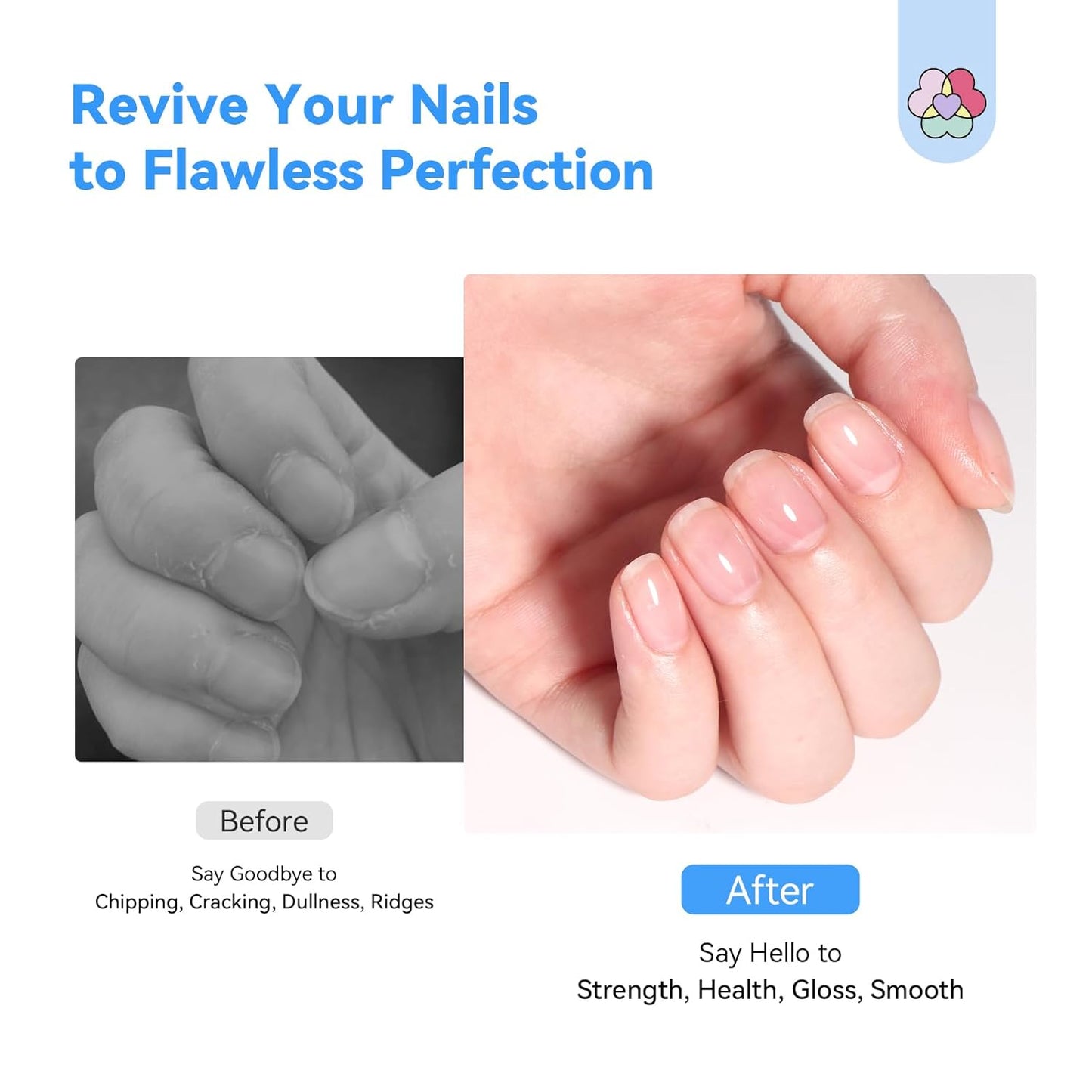 SAVILAND Clear Nail Strengthener - Fast-Drying Natural Growth Treatment | 15ml Castor Oil & Vitamin E for Weak Nails