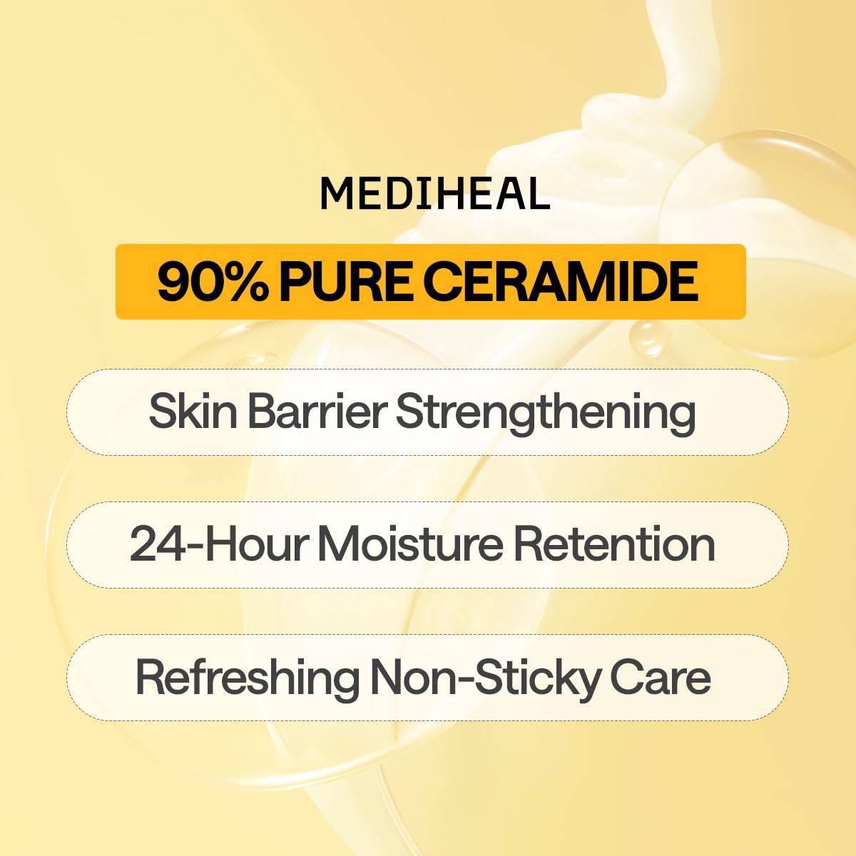 Mediheal Essential Face Mask - 90% Ceramide & Panthenol for Intense Hydration | 10-Piece Vegan Korean Sheet Mask
