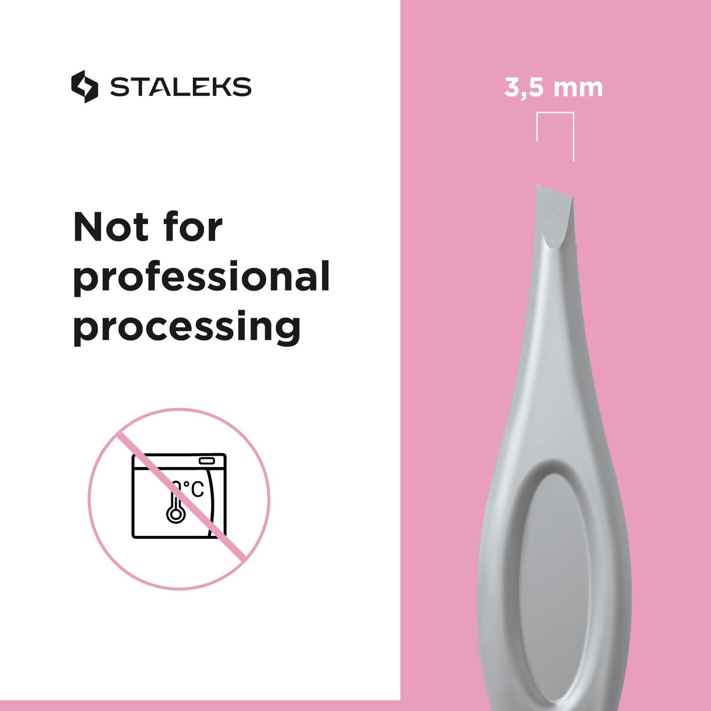 STALEKS BEAUTY & CARE 20 Type 4 Eyebrow Tweezers – Narrow Beveled Stainless Steel with Ergonomic Handles for Fine Brows & Home Use