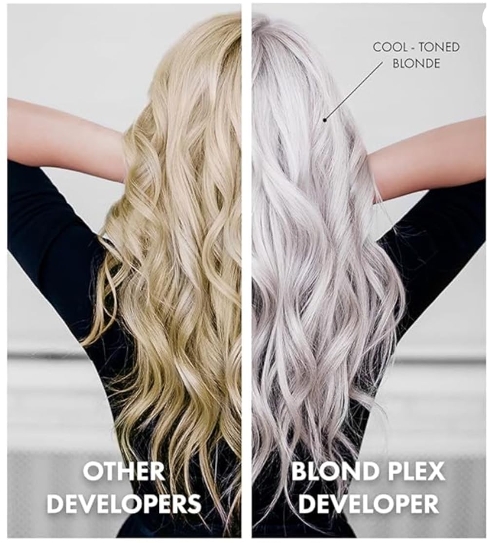 Blond Plex Anti-Yellow Professional Lightening System - 30 Volume Violet Developer for Charcoal Hair | 33.8oz/1L