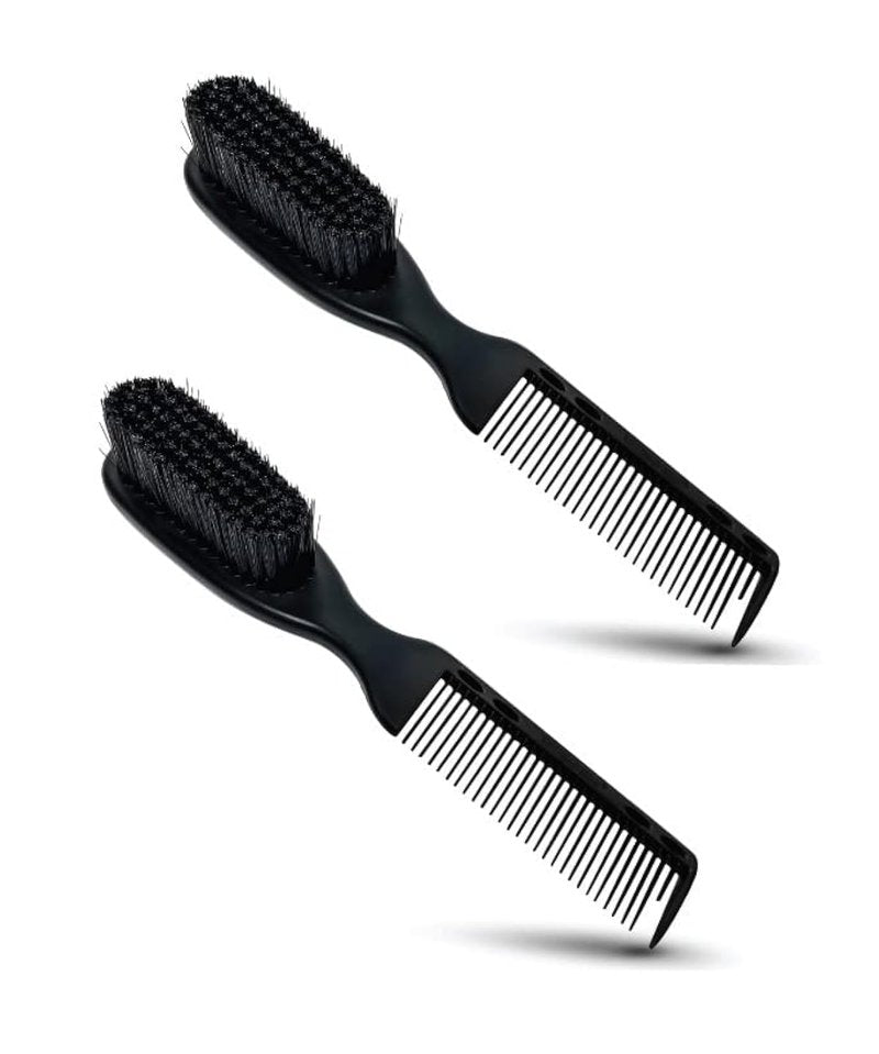 TRU BARBER PRO Fading Brush 2PCS Bundle, Barber Fade Brush, Cleaning Brush for clippers,Beard Brush,Stylist Comb Hair Styling Tool