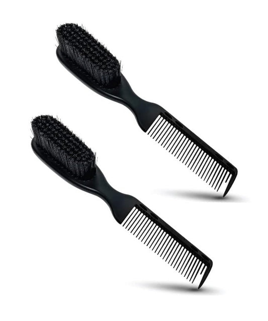TRU BARBER PRO Fading Brush 2PCS Bundle, Barber Fade Brush, Cleaning Brush for clippers,Beard Brush,Stylist Comb Hair Styling Tool