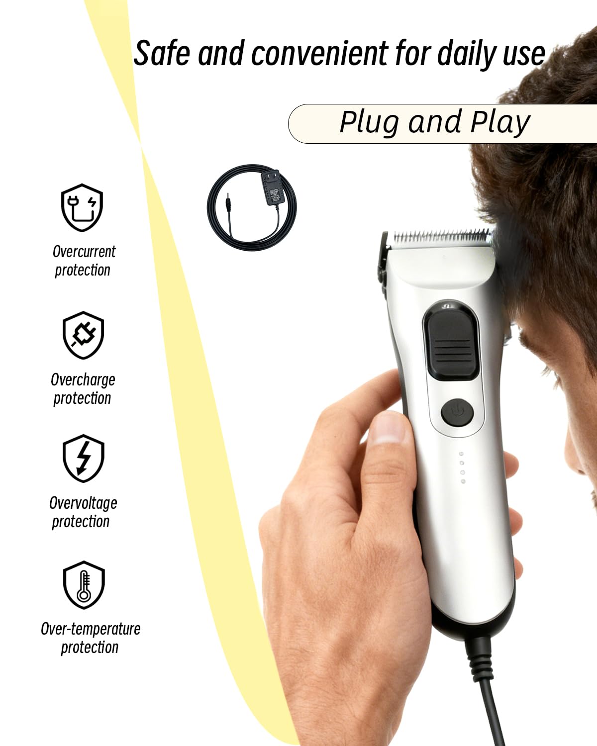 2.3V Replacement for Braun Hair Clipper Series Charger, Compatible with Braun MGK3020/BT3020/5511/5513, Beard Trimmer/Hair Clipper