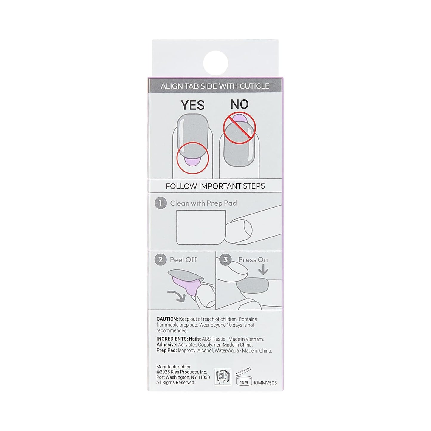 Impress No Glue Mani Press-On Nails - 'Star Player' Design | White Almond Shape, Medium Size, 30 Nails & Accessories