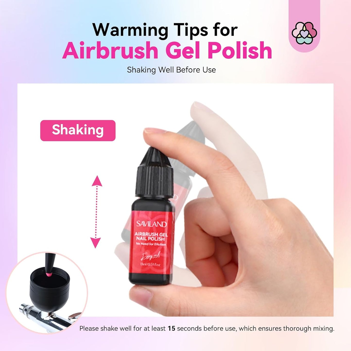 SAVILAND Airbrush Gel Nail Polish Set - Hema-Free, 30ML, Cool & Warm Colors | Non-Acetone Stencils for DIY Nail Art