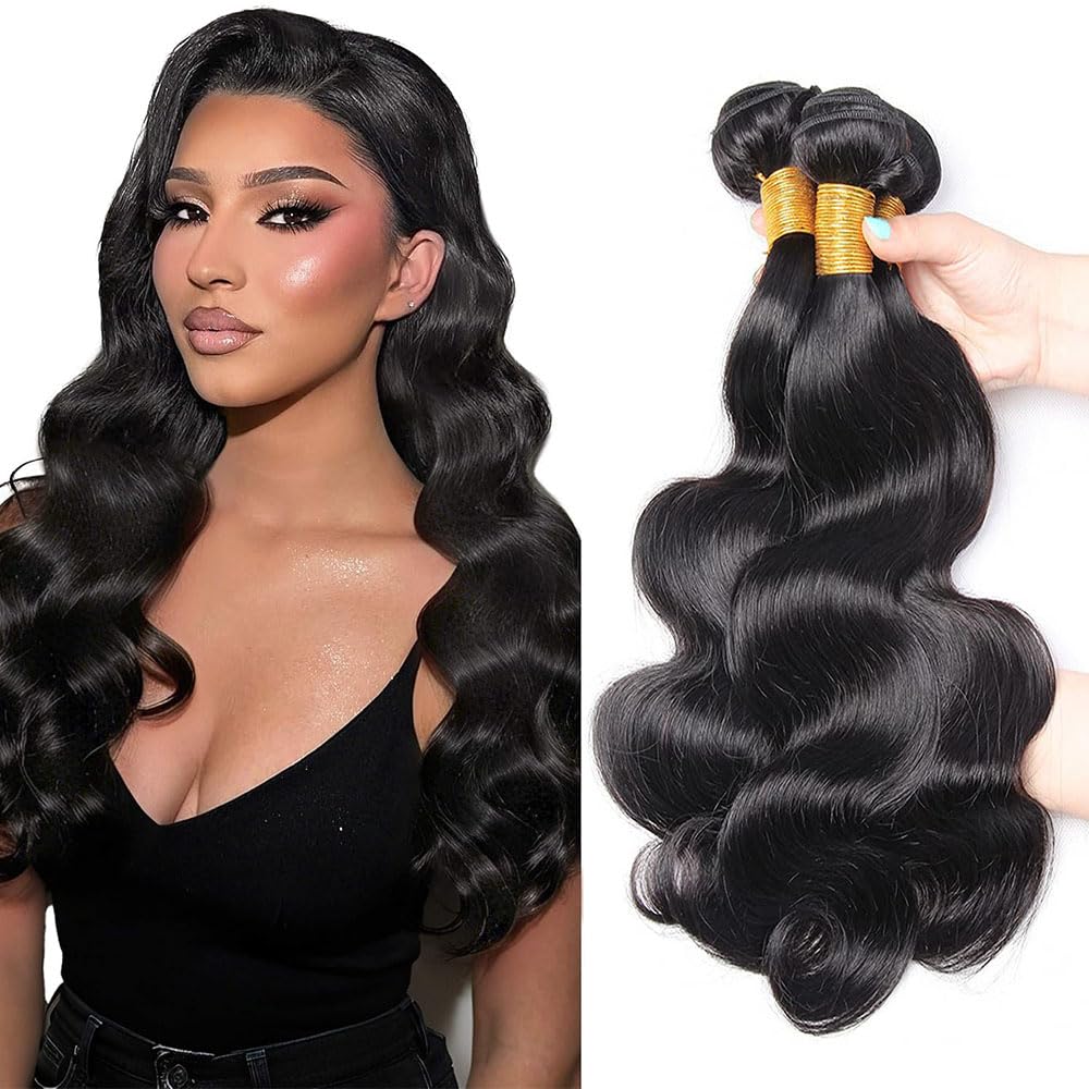 Body Wave Bundles Body Wave Bundles Human Hair Color 1B Human Hair Bundle Natural Black Bundle Double Weft 12 14 16 Inch 150g