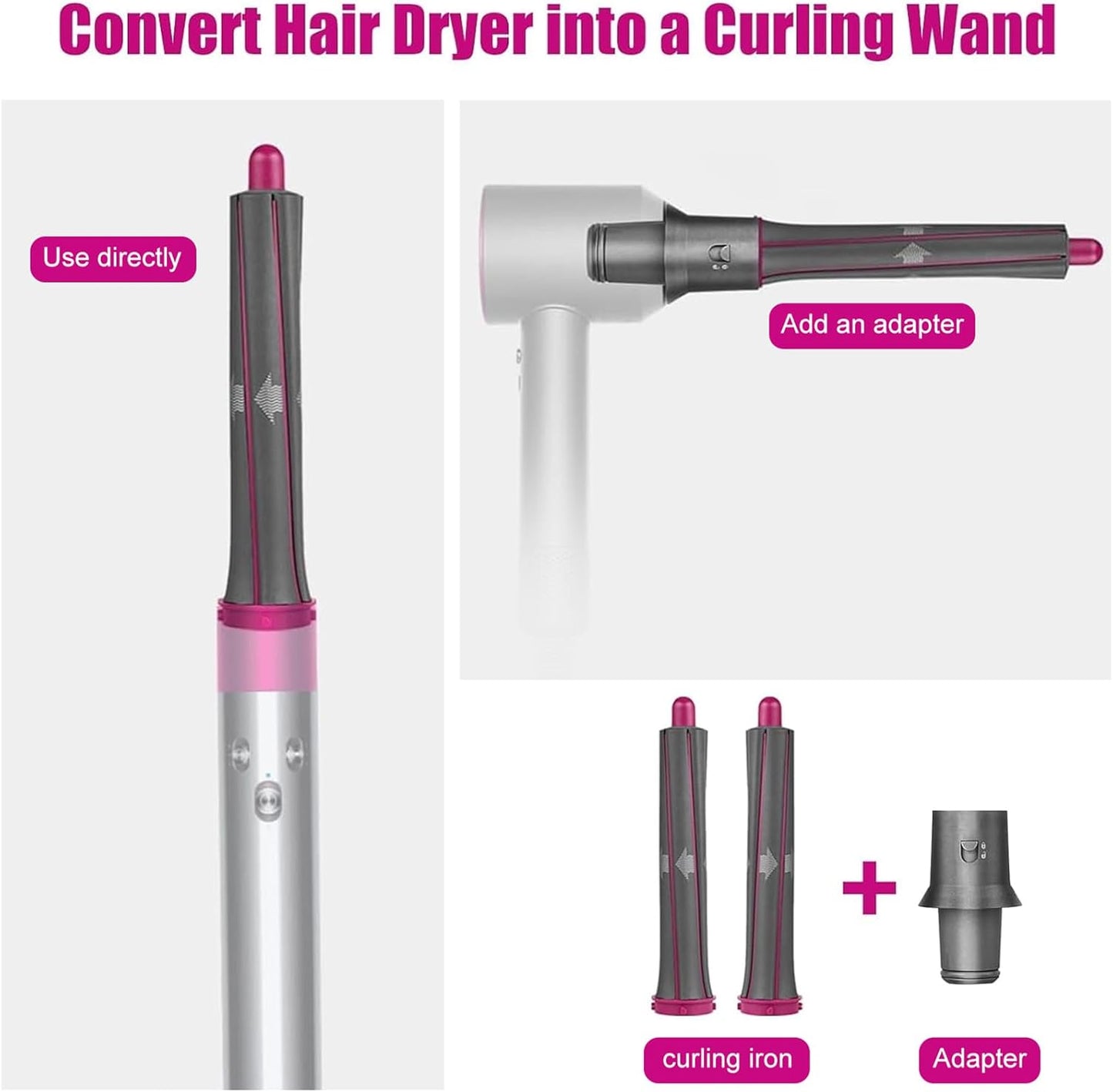 Dyson Airwrap Curling Iron Barrels - 1.2 Inch Long Hair Tool | Compatible with HS01 & HS05 Attachments