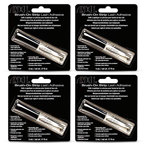 Ardell Brush-On Strip Lash Adhesive, Clear, Waterproof, 4 Pack