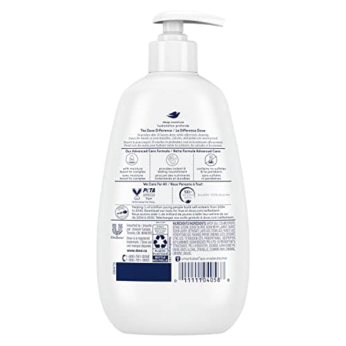 Dove Advanced Care Deep Moisture Hand Wash, 12 oz (Pack of 4)
