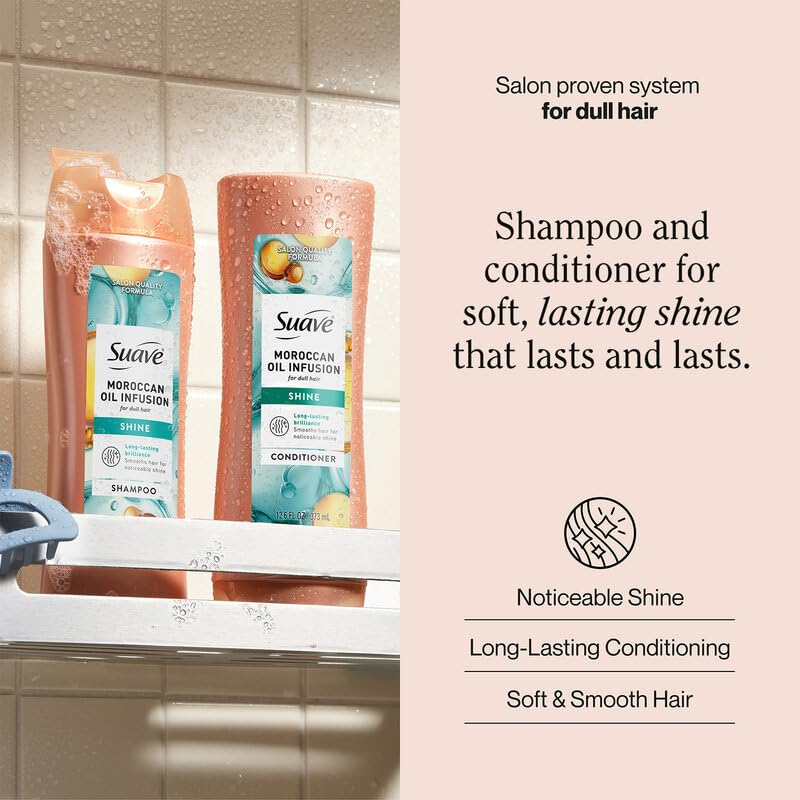 Moroccan Oil Infusion Shine Shampoo & Conditioner Set - Frizz Control, 12.6 Oz Each