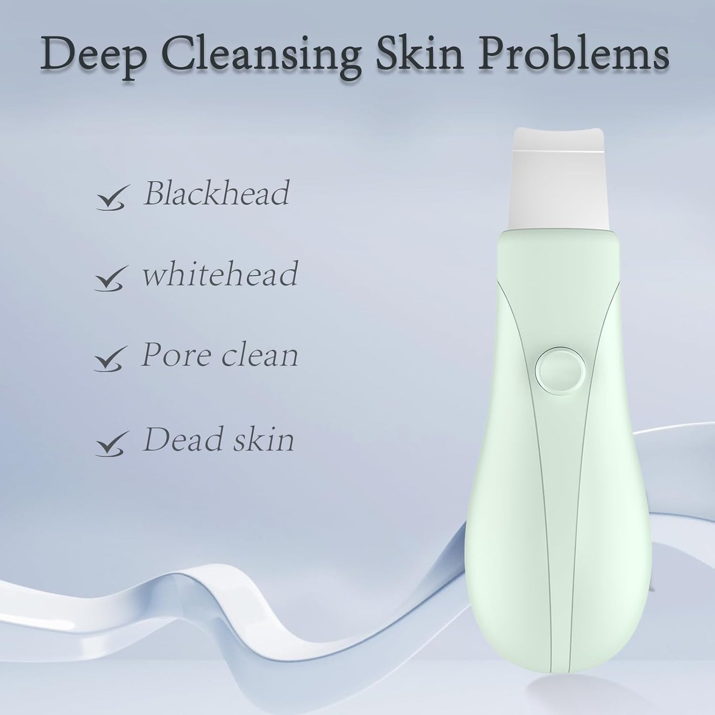 Skin Scrubber Face Spatula - Deep Cleansing Blackhead Remover Tool | Green Color for Men & Women