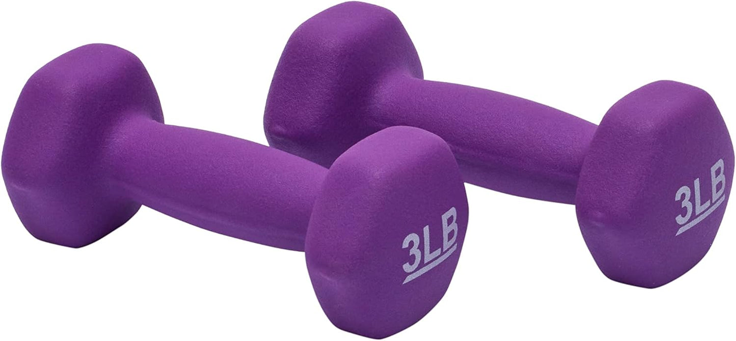 Neoprene Dumbbell Hand Weights for Exercise & Muscle Toning - Adjustable Sizes Available