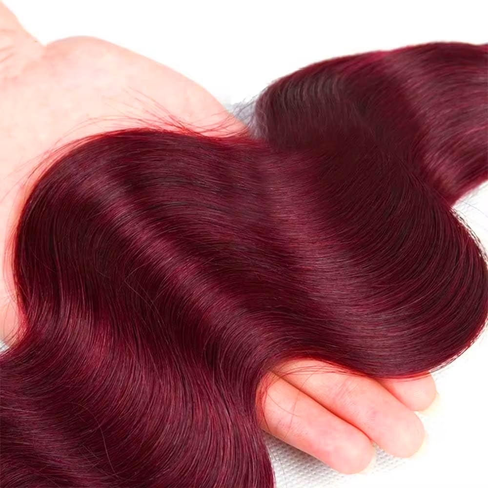 150g Burgundy Bundles 99J Human Hair Bundles 14 16 18 inch Red Body Wave Bundle Burgundy Body Wave Bundle
