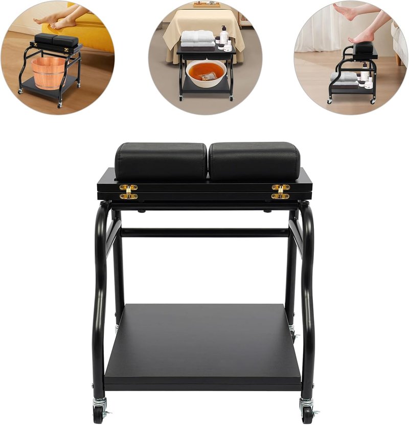 Pedicure Foot Bath Trolley Cart - Portable Esthetician Stand for Nail Tech | Spa & Massage Station with Wheels